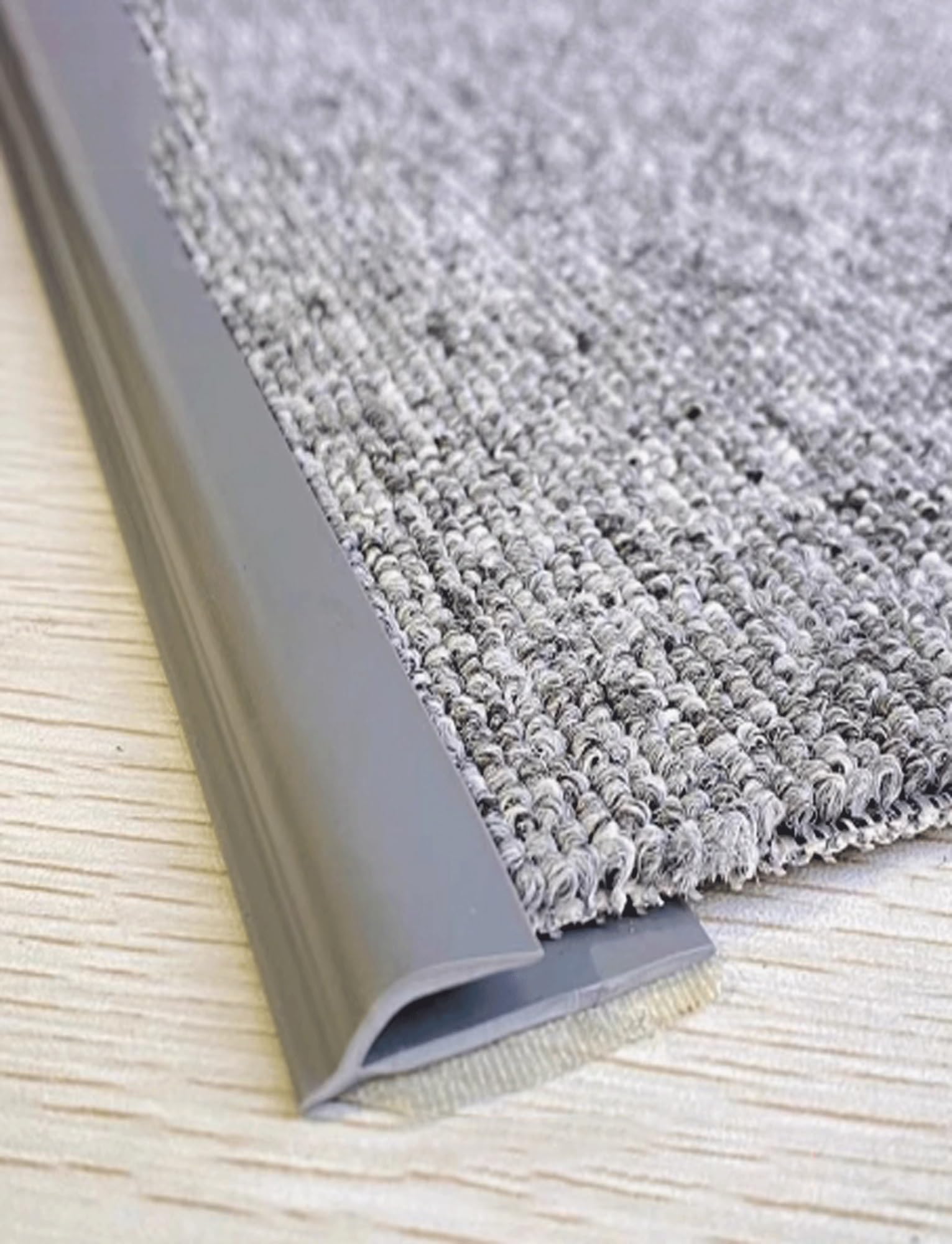Nastro Adesivo for Bordatura di tappeti e Moquette - Riduttore di Transizione Flessibile, Disponibili in Diverse Lunghezze(Light Gray,5m/195in)