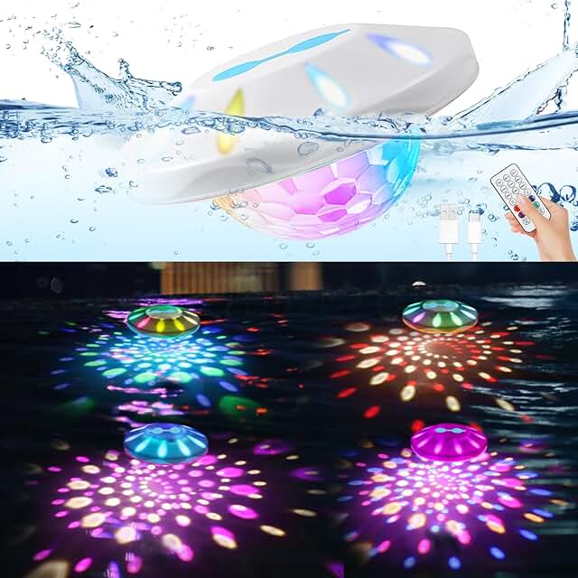 Floating Pool Lights, Pool Lights for Inground Pools with 6 Dynamic Ligh...