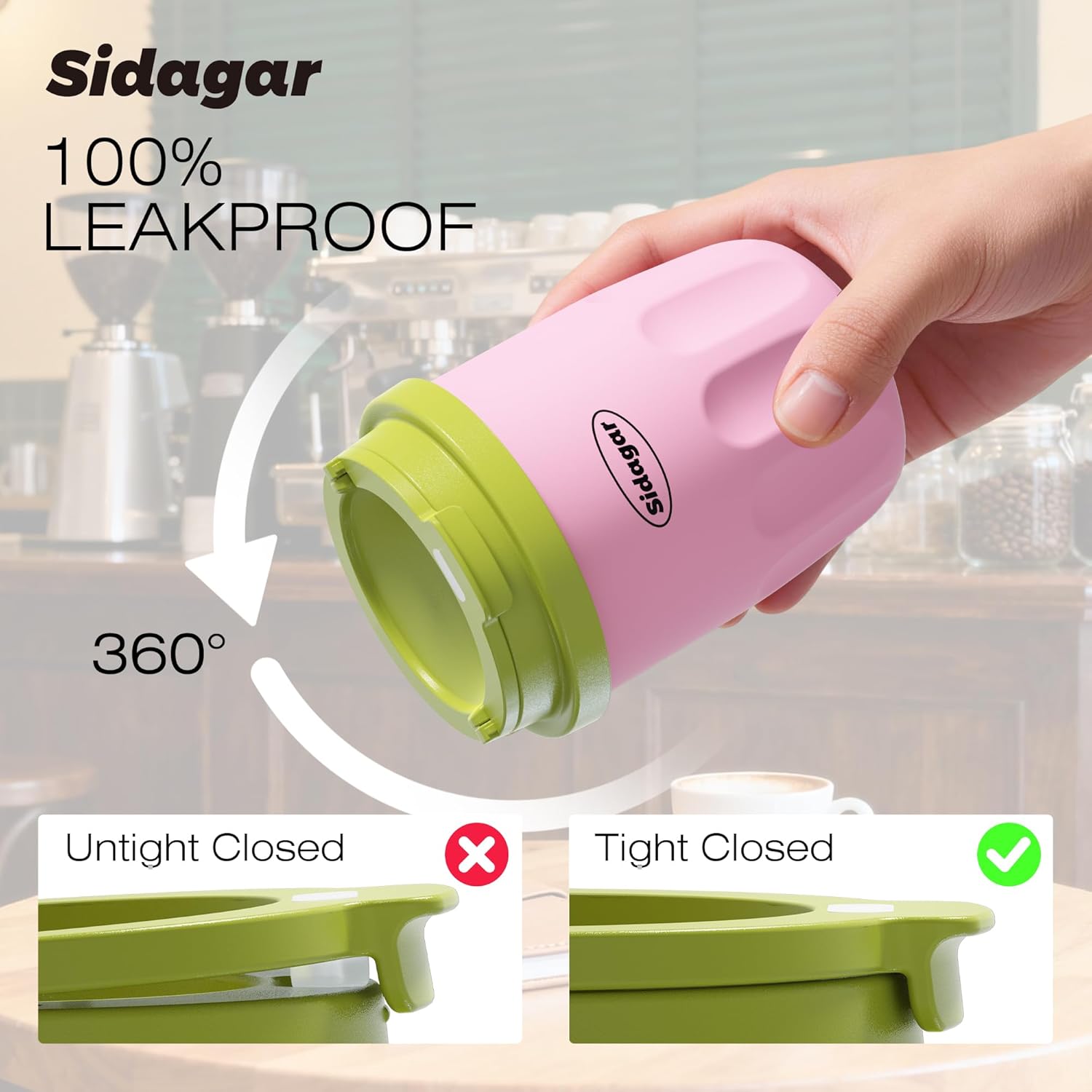 Travel Coffee Mug 10 oz Ceramic Lined Tumbler, Double Wall Stainless Steel Coffee Cup with Lid, Vacuum Spill Proof Mini Water Bottle, Insulated Thermal Mug for Home Office,Pink - Image 6