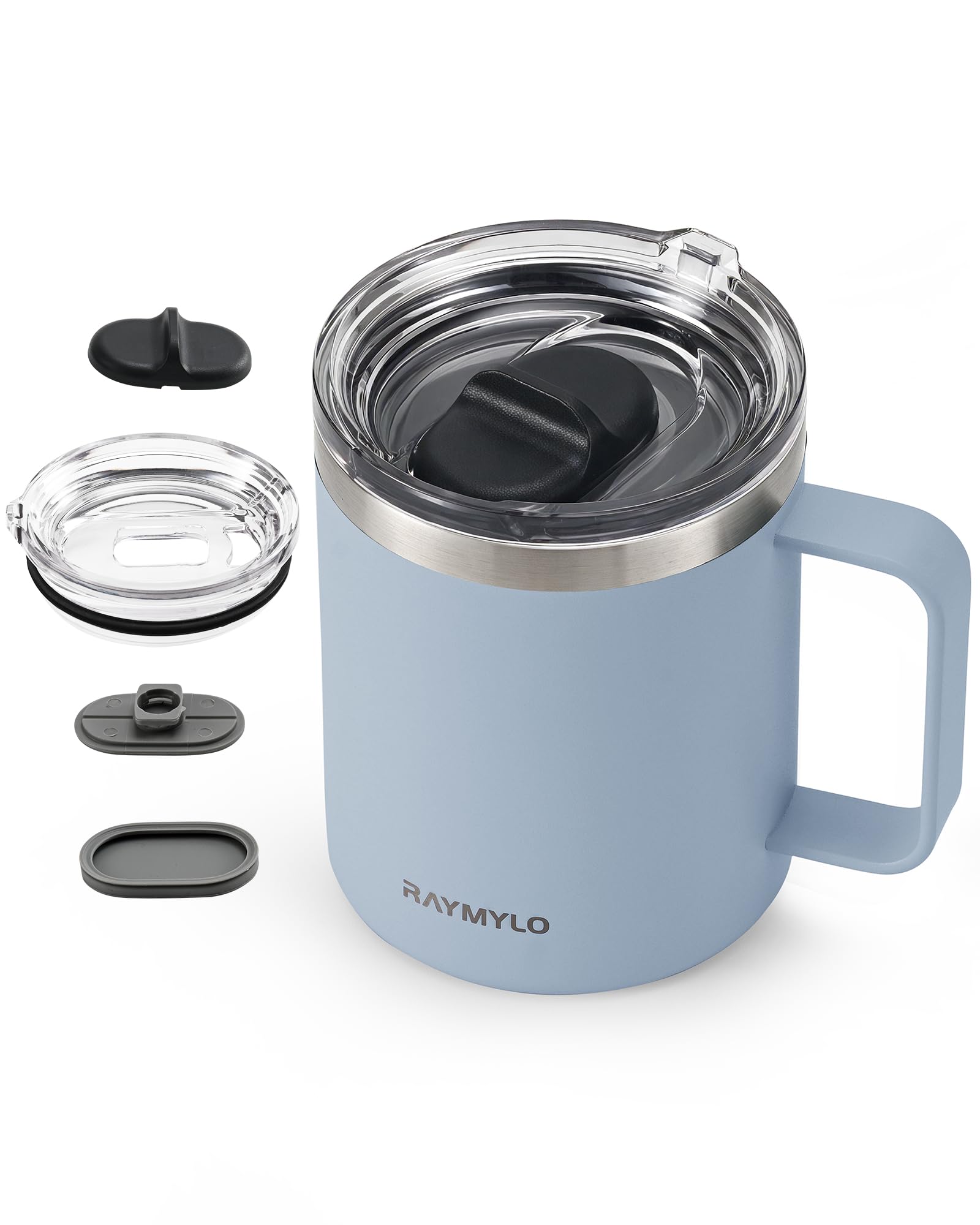 Travel Mug Insulated 350ml with Spill-Proof & Detachable Slider Lid for Thorough Clean, 304 Food-Grade Stainless Steel Double Wall Vacuum Coffee Cup for Office Home, Keeps 9 Hrs Cold - 3 Hours Hot