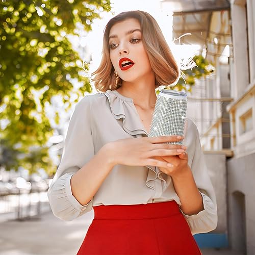 Miniatura 7 de Tessco Vasos Tumbler con Pedrería Brillante con Pajita Botella de Agua con Purpurina Tumbler de Pajita de Acero Inoxidable Vaso Aislado con Pedrería