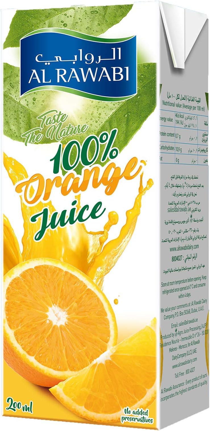 Al Rawabi Liquid Orange Juice - 200 ml
