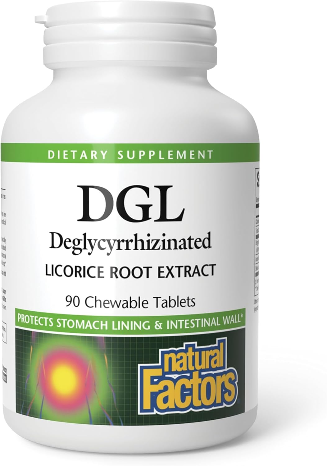 Natural Factors DGL Chewable - Digestive Support Supplement with Licorice Root Extract - Chewable Tablets Support Stomach Lining & Health - Non-GMO & Gluten-Free - 180 Chewable Tablets (180 Servings)