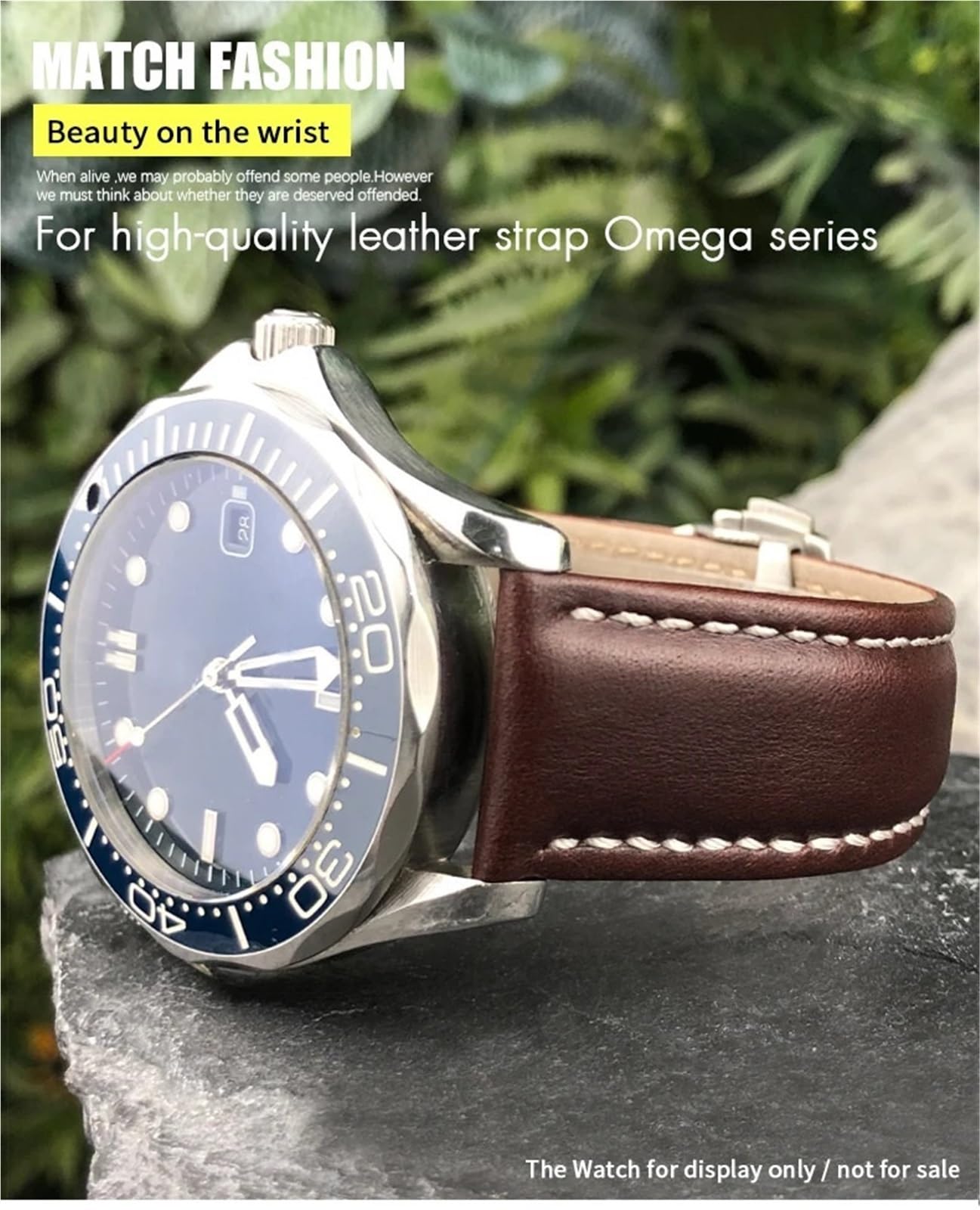 Bracelets en cuir 18 mm 19 mm 20 mm 21 mm 22 mm pour bracelet Omega montre bracelet noir bleu marron