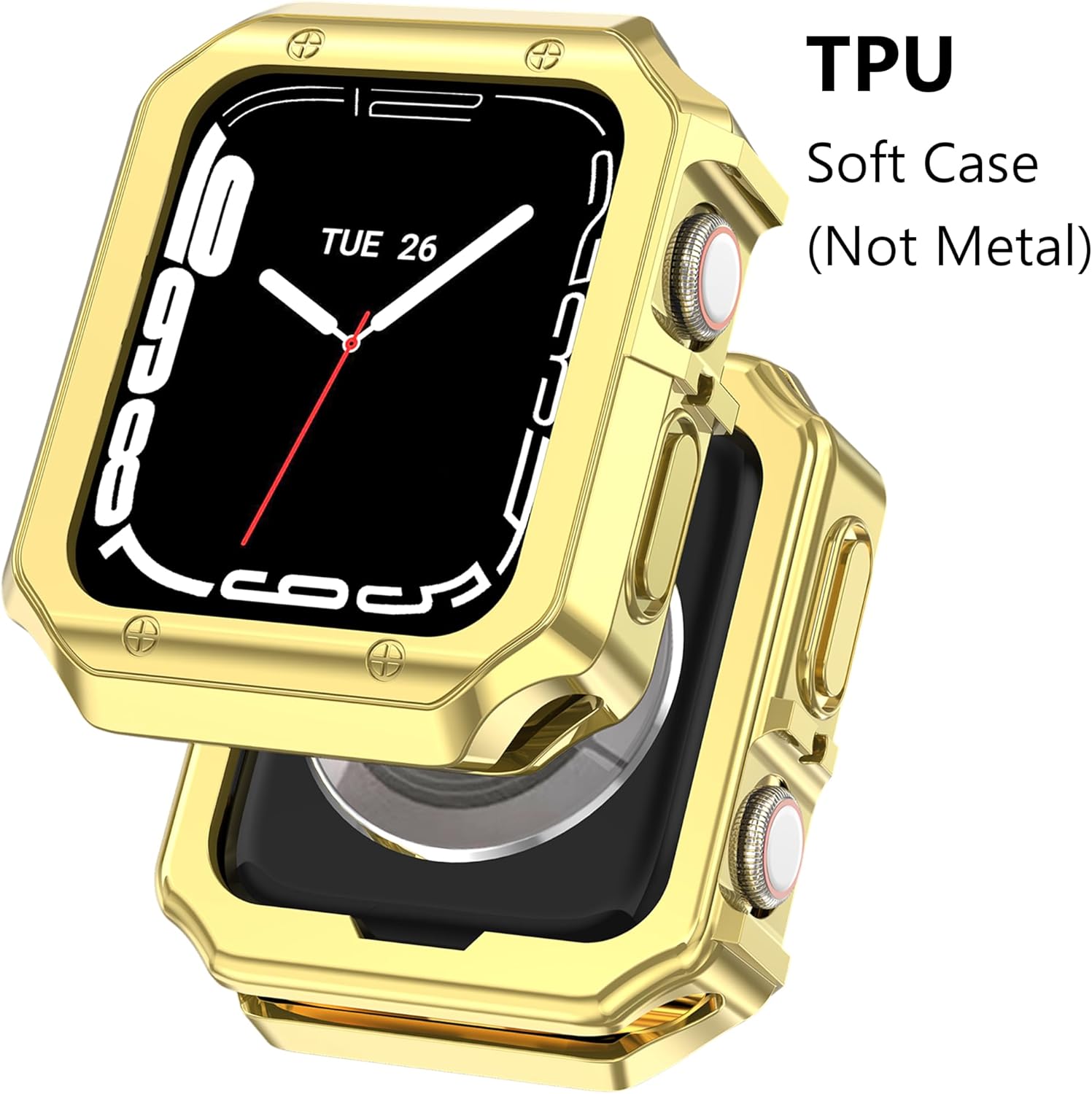 Compatible with Apple Watch Band 45mm 44mm 42mm 41mm 40mm 38mm,Stainless Steel Metal iWatch Band with TPU Case for Apple Watch Series 9 8 7 6 5 4 3 2 1 SE SE2 Men and Women - Image 5