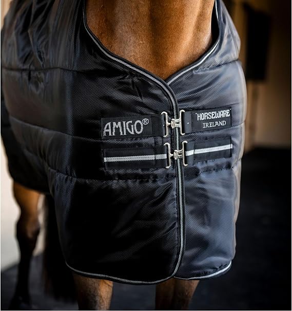 Horseware Amigo Ripstop Insulator Stable 50g - Black/Black & Silver, 75 inches