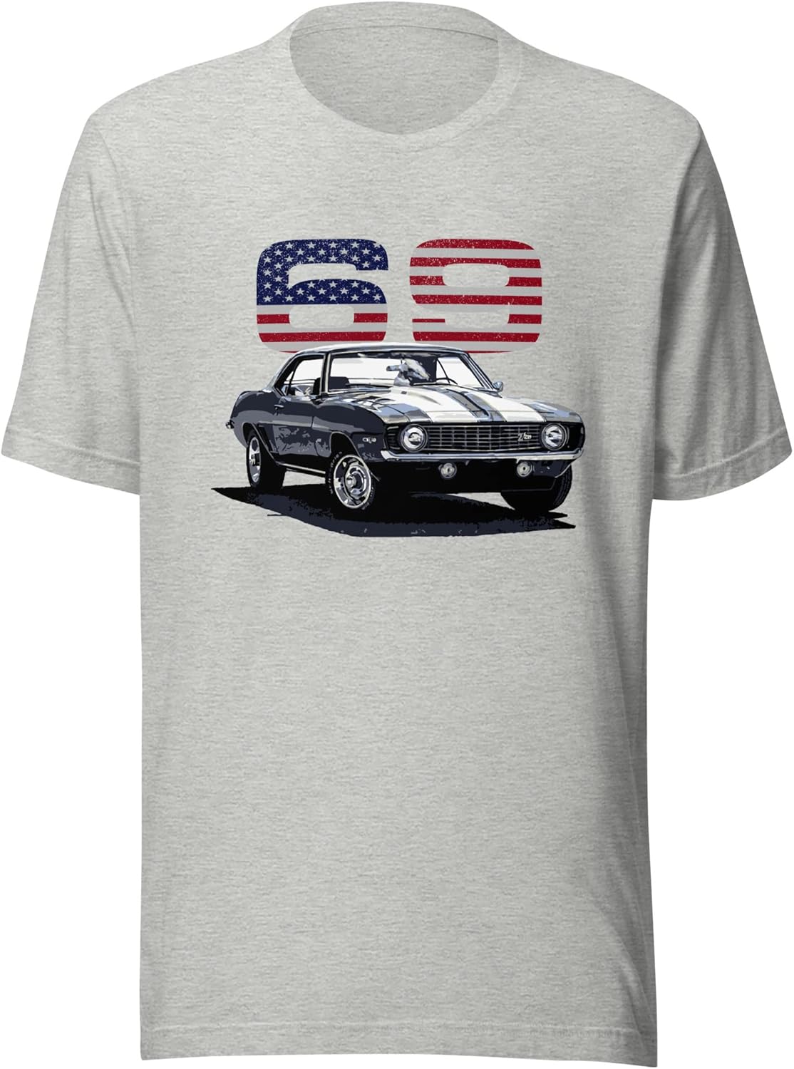 1969 69 Camaro Chevy Muscle Cars American Collector Car T-Shirt Sport Grey