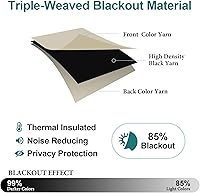 Vista 47 de ChrisDowa - Cortinas blackout con ojales para habitación y sala, juego de 2 paneles de cortinas con aislamiento térmico, gris oscuro, 42 x 63