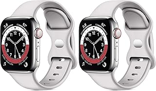 دلـع موبايلك سوار متوافق مع ساعة ابل الترا 49 ملم 45 ملم 44 ملم 42 ملم 41 ملم 40 ملم 38 ملم، سوار بديل من السيليكون الناعم لساعة اي ووتش الترا/الترا 2 سلسلة 9/8/7/6/5/4/3/2/1 (حجري، 42 ملم/44 ملم/45