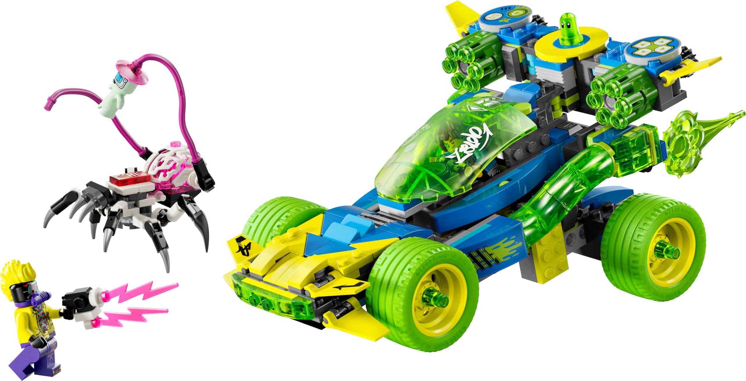 LEGO DREAMZzz Mateo y Z-Blob Coche de Carreras y Moto 2 en 1 de Juguete para Niños y Niñas de 8 Años o Más, Minifiguras y Araña para el Juego de Roles, Regalo Infantil de Cumpleaños 71491