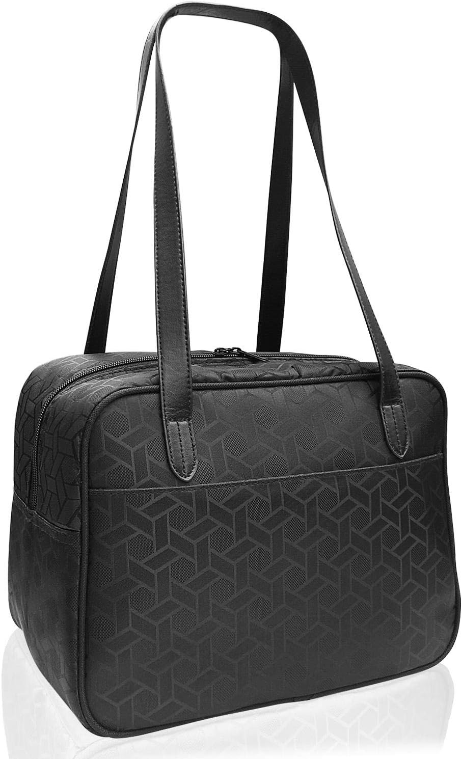 Work Lunch Bag for Women Men, INLYF Long Handle 9 Liters Large Box Insulated Durable Lunch Tote Bag for Adult Teen Office College (Black)