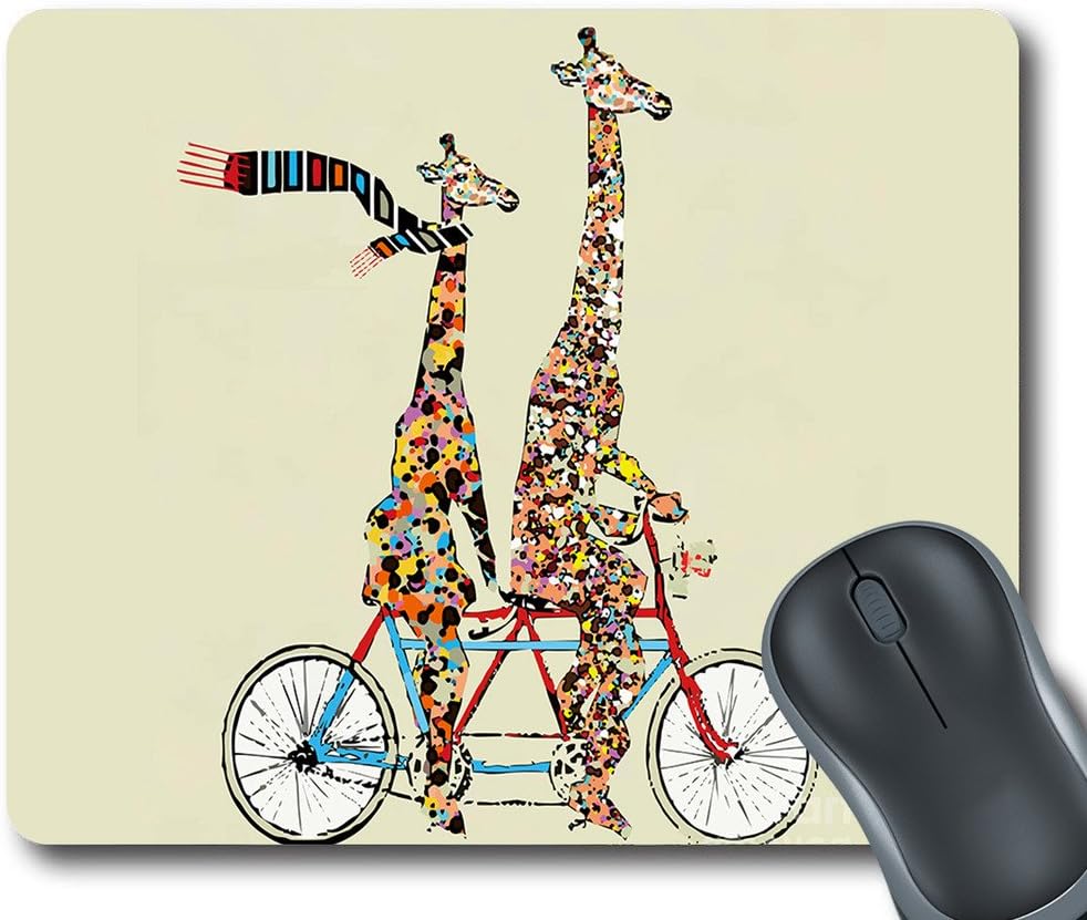 Personality Design Mouse Mat Giraffe Non-Slip Rubber Mousepad Size 20cm x 25cm (Durable & Comfortable &Pain Relief)