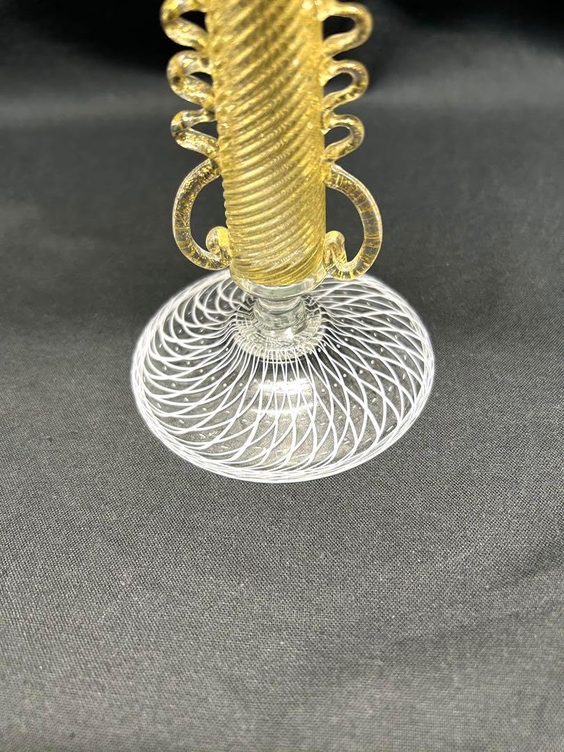 ベネチアングラス Seguso製ホワイトレース柄 ヴィンテージ品 未使用品