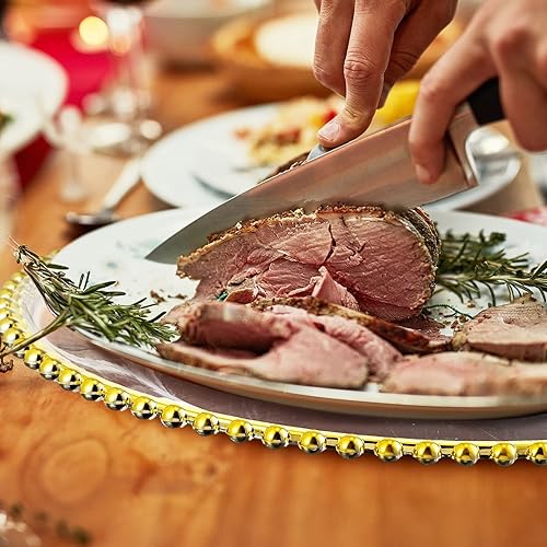 Miniatura 6 de 50 platos de carga transparentes de 13 pulgadas redondos de plástico con borde de cuentas, platos decorativos para el hogar, boda, cocina,