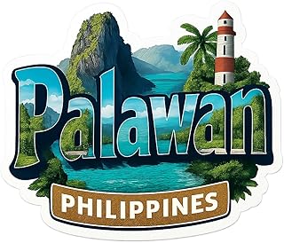 Palawan Philippines 3-Inch Die-Cut Magnet - Tropical Island Souvenir Refrigerator Magnet