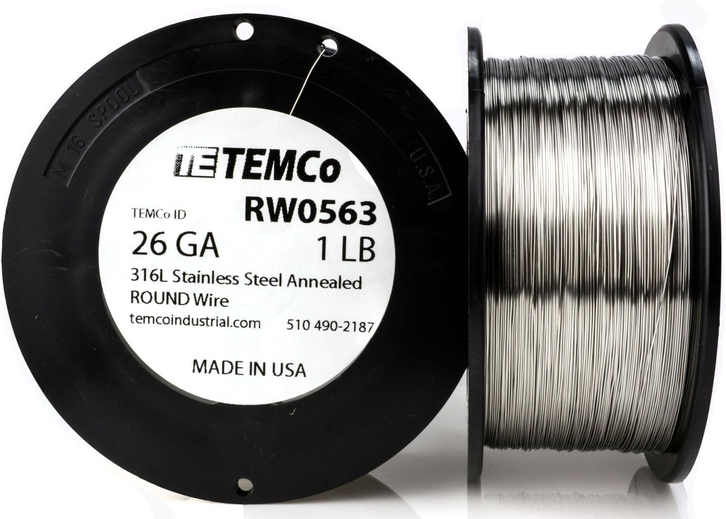 TEMCo Stainless Steel Wire SS 316L 26 Gauge 1 lb (1468 ft) Non
