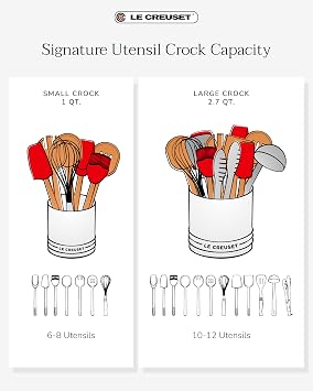 Le Creuset Stoneware Signature Straight Wall Utensil Crock, 1 qt., Riviera