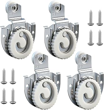 4PCS Closet Door Roller Kit, Sliding Closet Door Hardware Top-Roller with 8 Screws, Smooth and Quiet Sliding Q-112