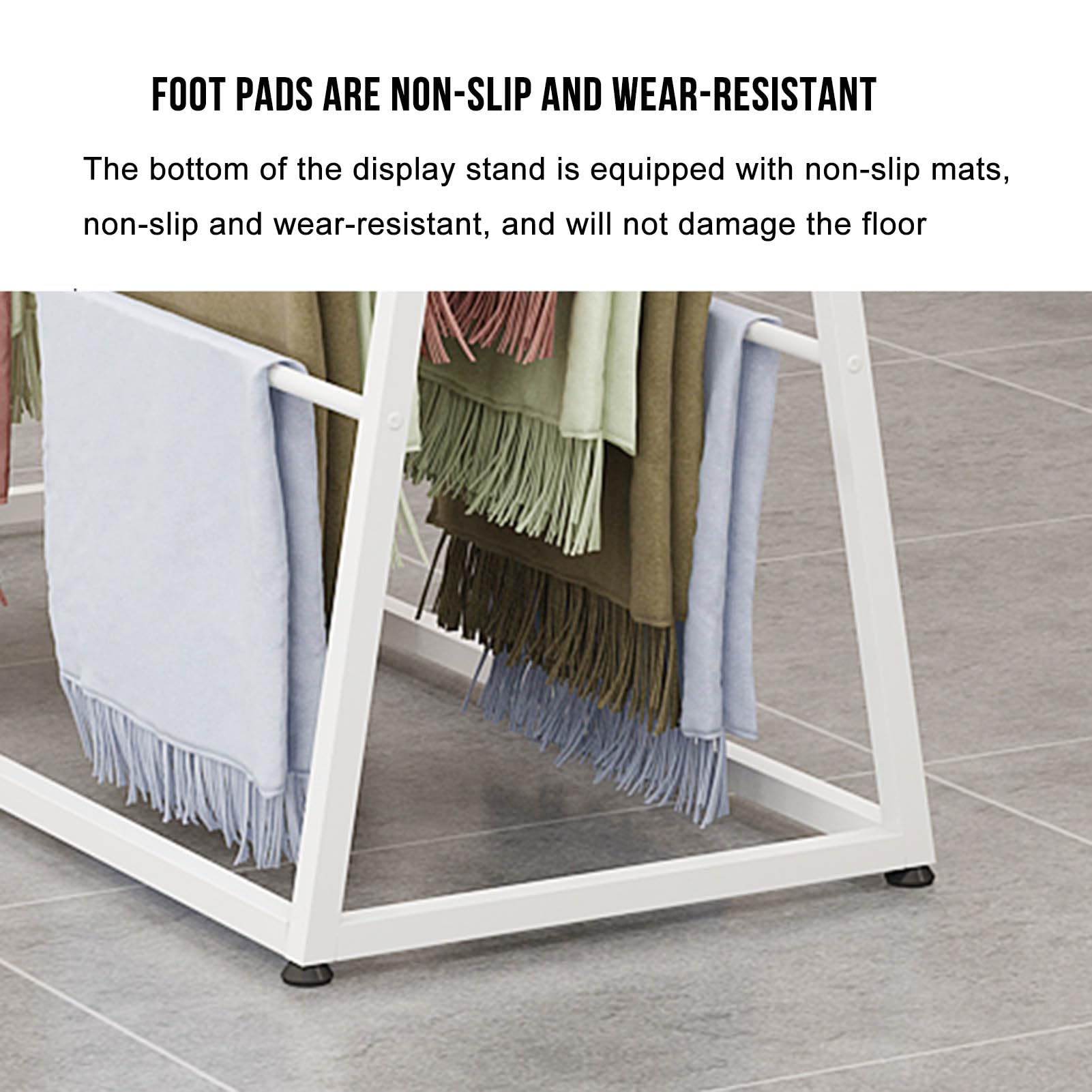 Expositor de pie para Bufandas y Corbatas, Colgador Multifuncional para Cinturones y chales, Expositor Comercial para pañuelos, Perchero Multifuncional para Toallas y Pantalones de Traje