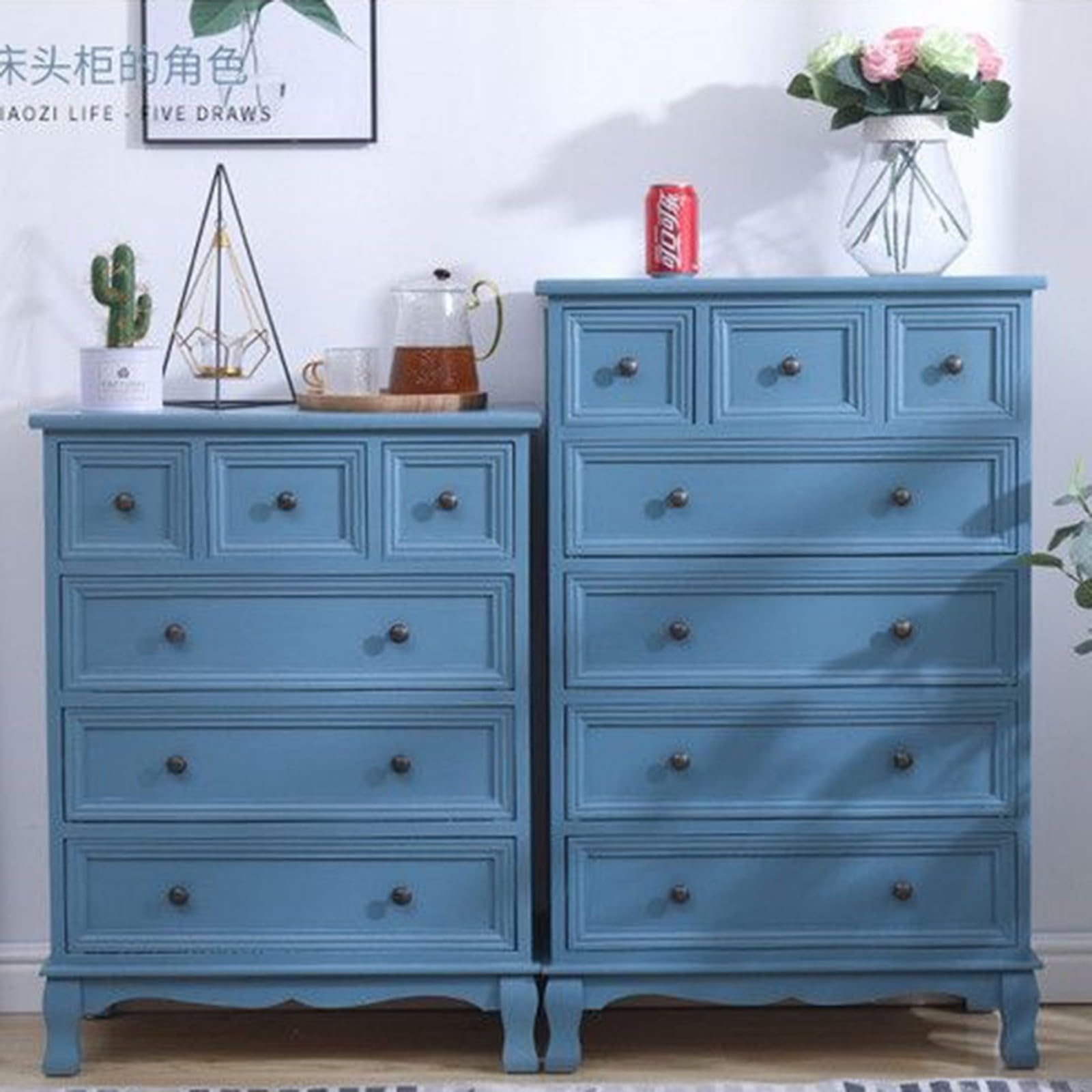 Cómoda, Cajonera con 6 Cajones Organizador Versátil Comoda de Madera Maciza Dormitorio Armario De Almacenamiento Mueble para Ropa No Requiere Ensamblaje ara Recibidor Salón C,80 * 35 * 60CM