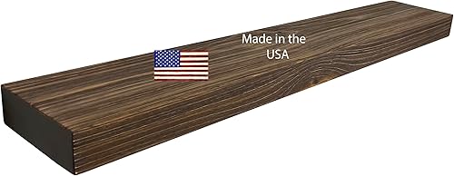 Vista 30 de joelsantiques Estantes flotantes de madera de 60 pulgadas para pared, 60 x 8 x 2 pulgadas, hechos de madera natural, estantes largos de pared