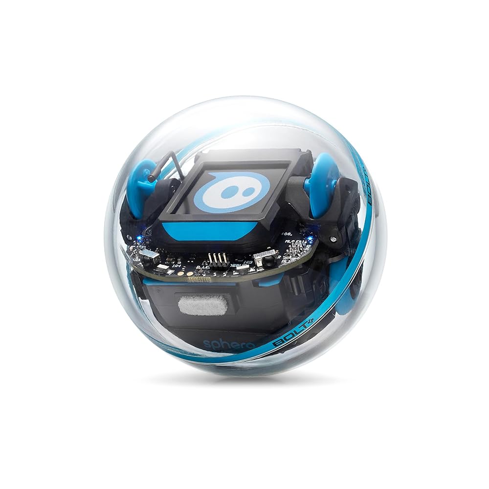 Sphero Bolt+: Coding & AI Learning Robot - Program with Draw, Blocks, Python & Javascript - Animated LCD Display - Ages 8+ - Durable, Qi Charging, Waterproof