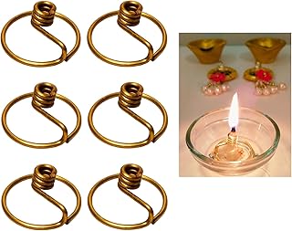 Niranjan Kadi Brass Ring Wick Holder for Diya Bati Oil Lamps (Round Shape) for Pooja Deepam Deepak Cotton Samai Kuthu Vilakku Thiri Stand (6)