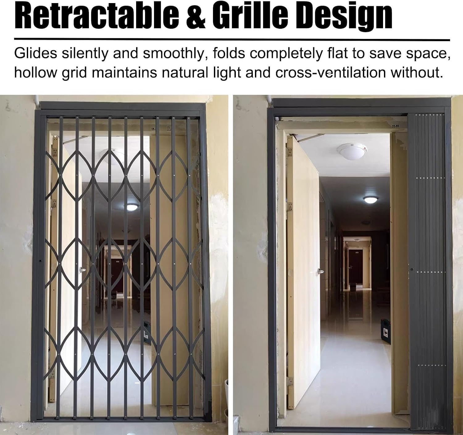 Barre di sicurezza pieghevoli per porte finestre e balconi. (W90xH150cm/36x60in)