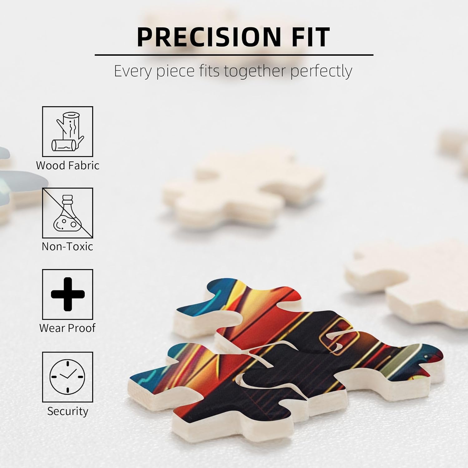 Vintage Muscle Car Jigsaw Wooden Puzzles 1000 Pieces,Unique Artwork for Adults,Classic Muscle Car Stress Relieving Puzzle,Stunningly Vibrant Colors,Gift for Car & Puzzle Lovers,Funny Puzzle