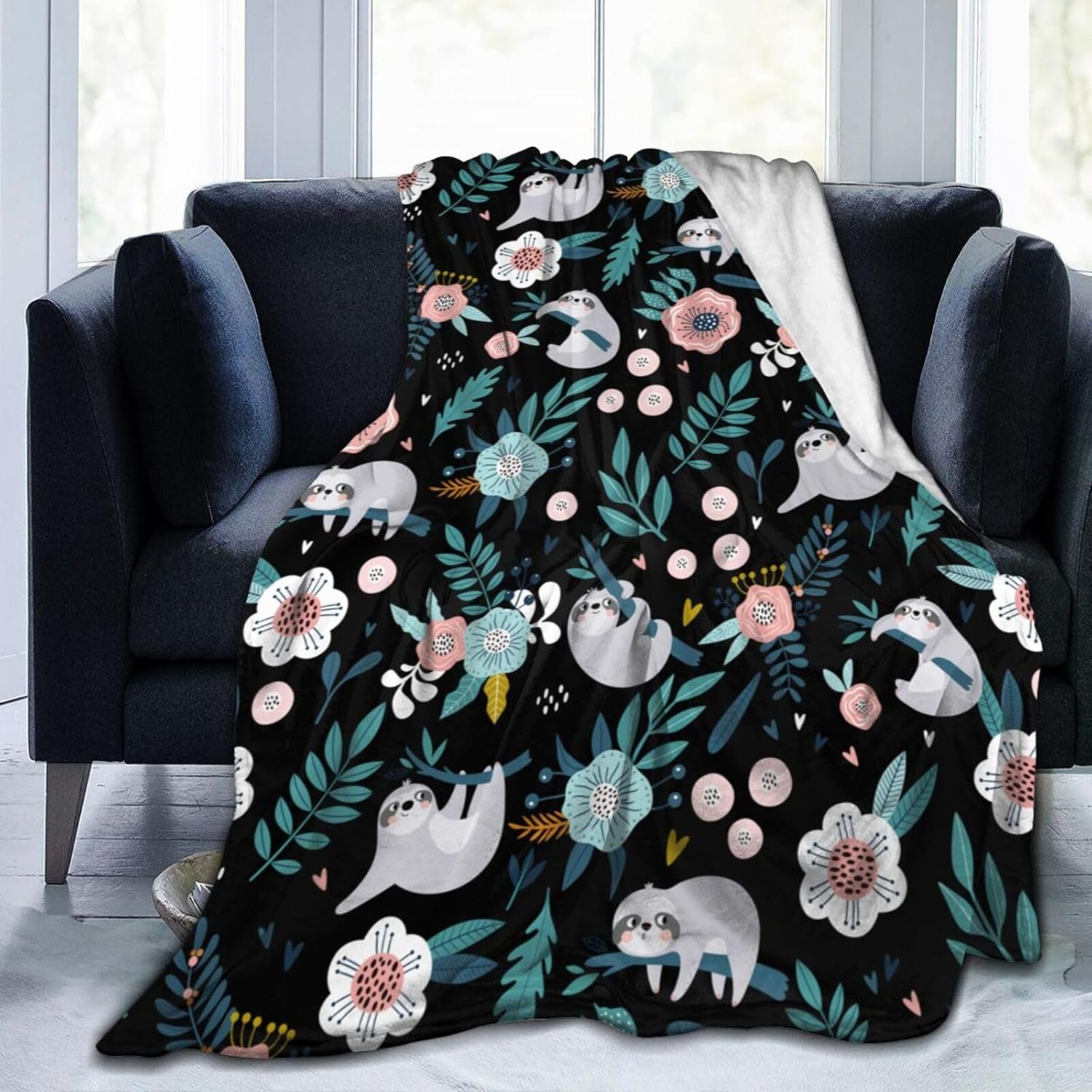 Cat Pattern Throw Blanket Gifts for Men Women Boy Girl Kid Soft Warm Flannel Fleece Blankest for Bed, Sofa, Couch, Travel, Camping 80x60 Inches