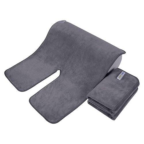 Miniatura 10 de SINLAND Toallas esteticistas de microfibra para tratamientos faciales, eliminación de máscara, paño facial suave con diseño dividido, toallas de spa