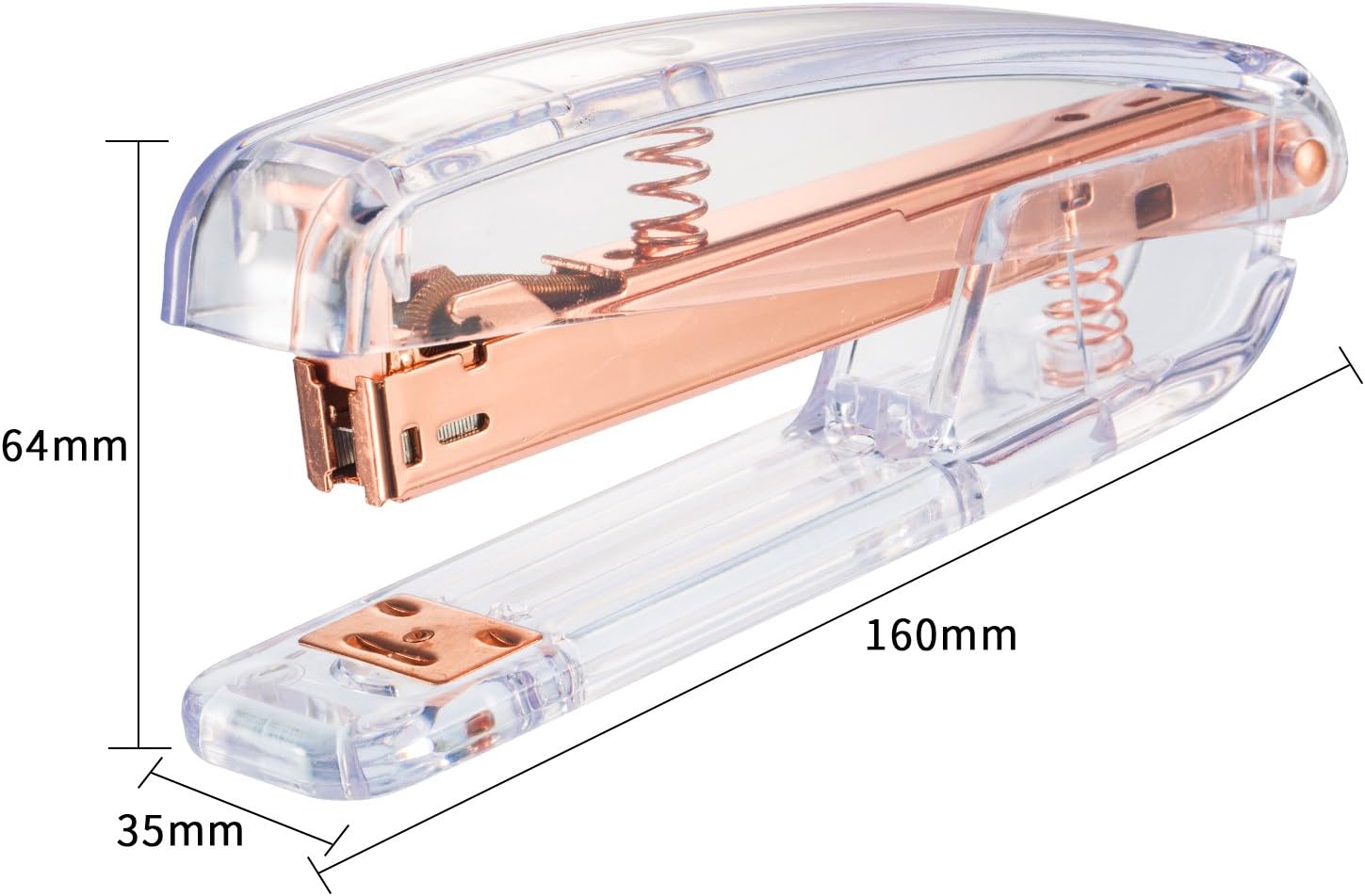 Maxdot Acrylic Stapler Rose Gold Desktop Stapler with 1000 Pieces Rose Gold Staples for Office Desk Accessory (Rose Gold)