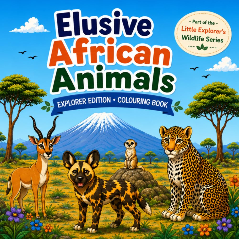 Elusive African Animals: Explorer Edition: Colouring Book (Little Explorer's Wildlife Series)