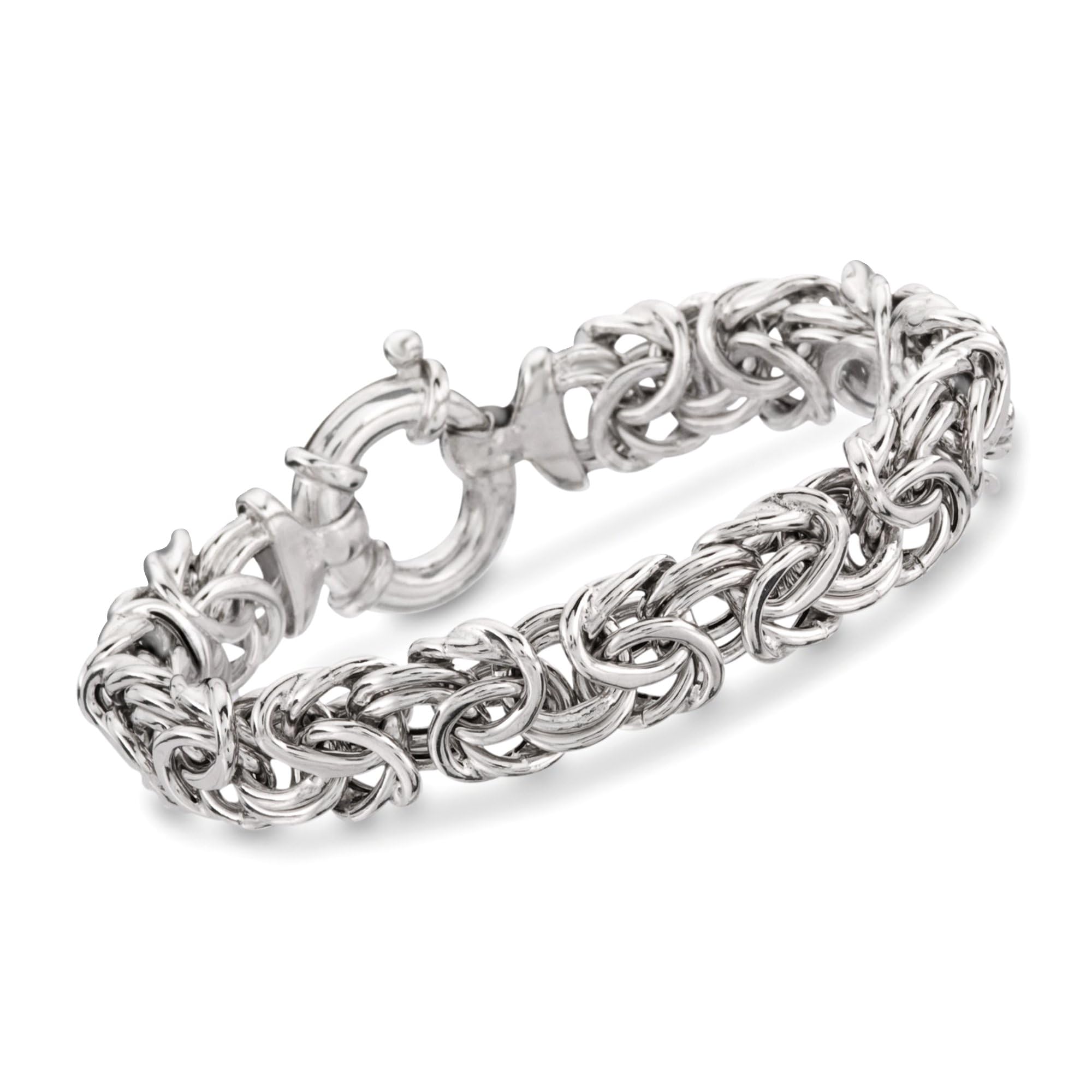 Ross-Simons Italian Sterling Silver Large Byzantine Bracelet