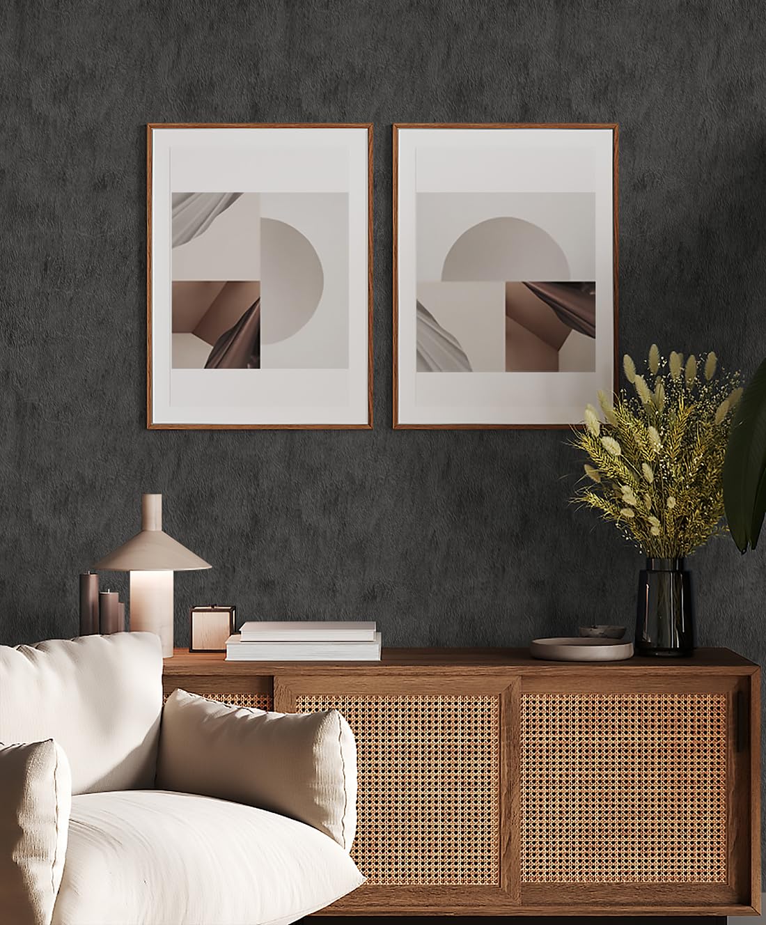 Carta Da Parati Adesiva Motivo Geometrico Nero/Oro - Rimovibile, Impermeabile, 44x300 Cm - Foto 2