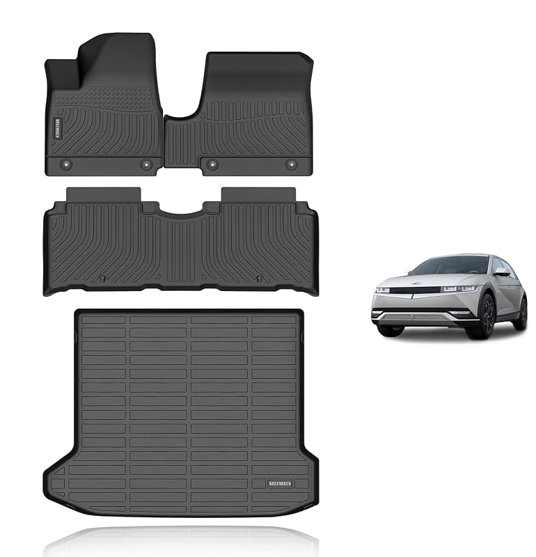 Tapetes Automotivos e Tapete de Porta-Malas em TPE para Hyundai IONIQ 5 2022 a 2024 com Console Fixo KELCSEECS