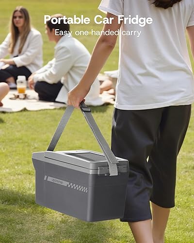 Miniatura 3 de Upstreman Enfriador eléctrico portátil de 12 cuartos de galón, enfriador termoeléctrico y calentador con correa para el hombro, adaptador de coche