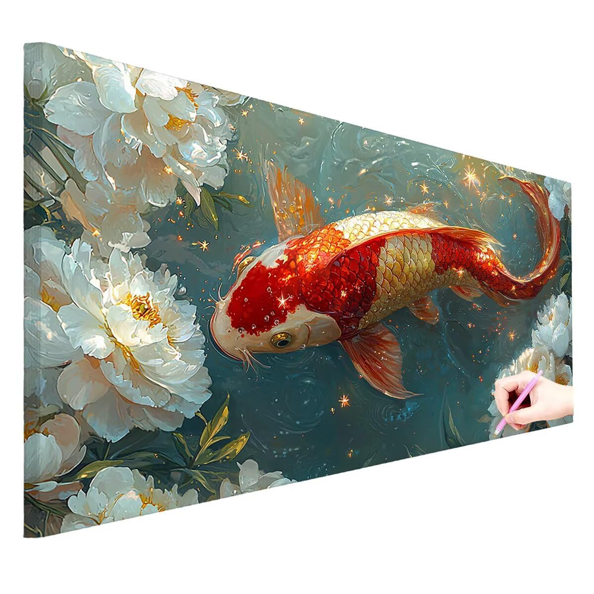 Diamond Painting Groß XXL 120x60cm, 5D Diamond Painting Koi Bilder -0423