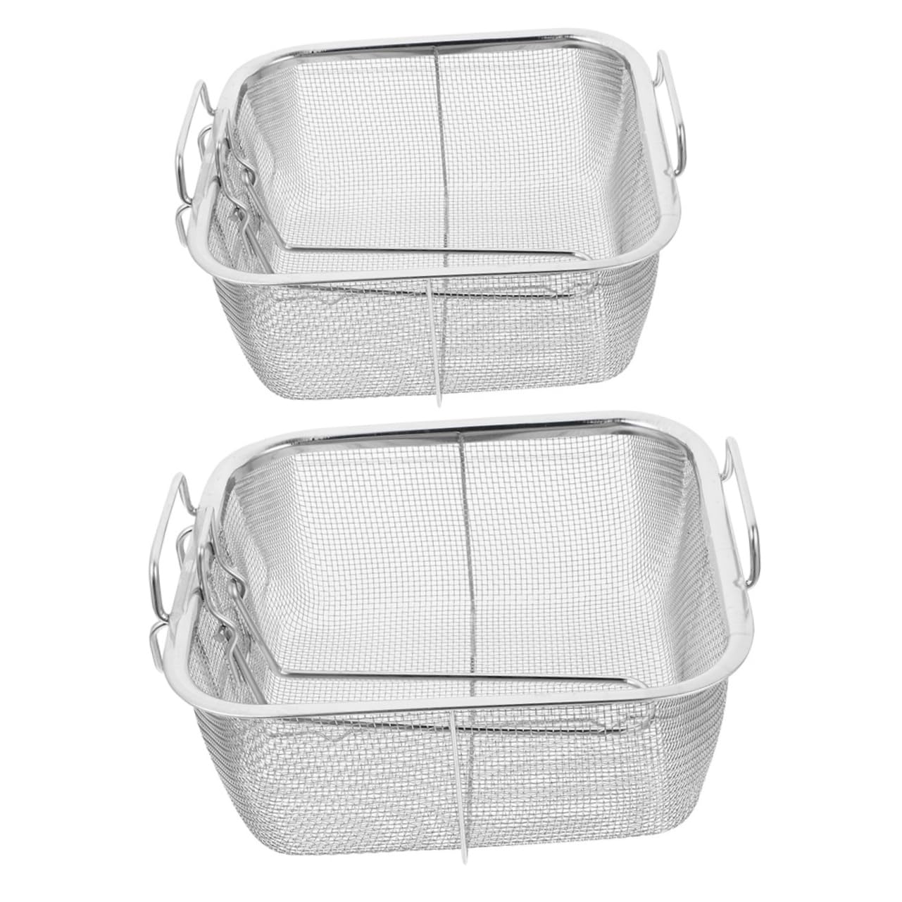 Cesta para Freidora Comercial 2 Piezas Cesta para Freír de Acero Inoxidable para Bocadillos de Pollo Fácil de Sostener Mango