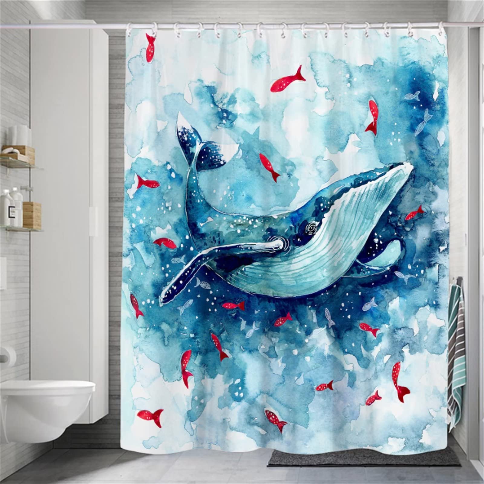 Zasłona prysznicowa wodoodporna zasłona łazienkowa szer. 180 cm x dł. 240 cm zmywalne zasłony łazienkowe, szybkoschnące, obciążone obszycie, zasłona prysznicowa z 12 haczykami, zasłony prysznicowe do wilgotnych pomieszczeń