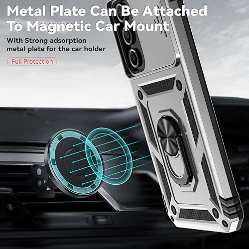 Miniatura 11 de Funda para Samsung Galaxy A16 5G con cubierta para lente de cámara, protector de pantalla HD, doble capa de grado militar, probada contra caídas