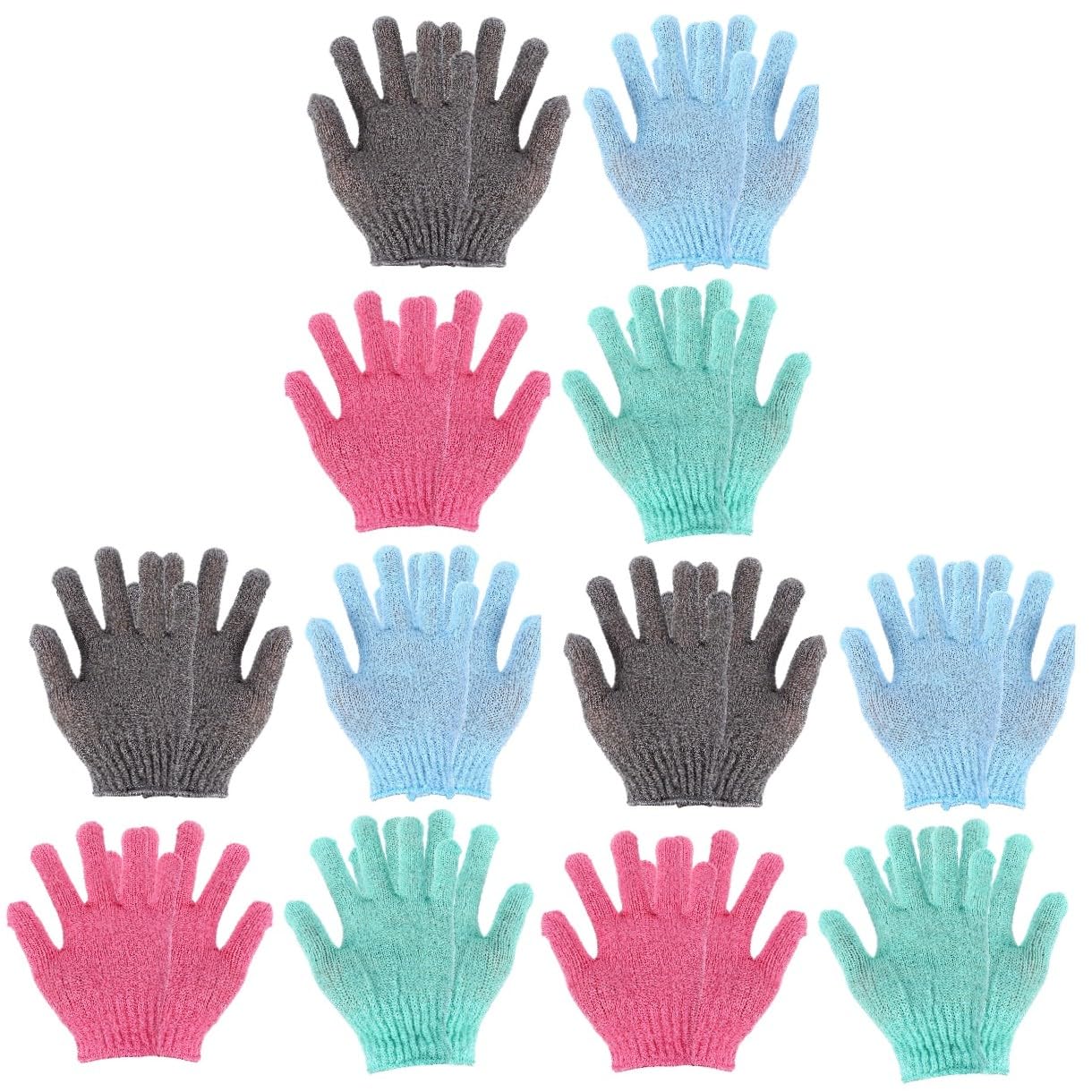 Housoutil 3 Set Di Guanti Esfolianti Per Il Bagno Del Corpo Guanti Esfolianti Per Uso Familiare 4 Paia * 3