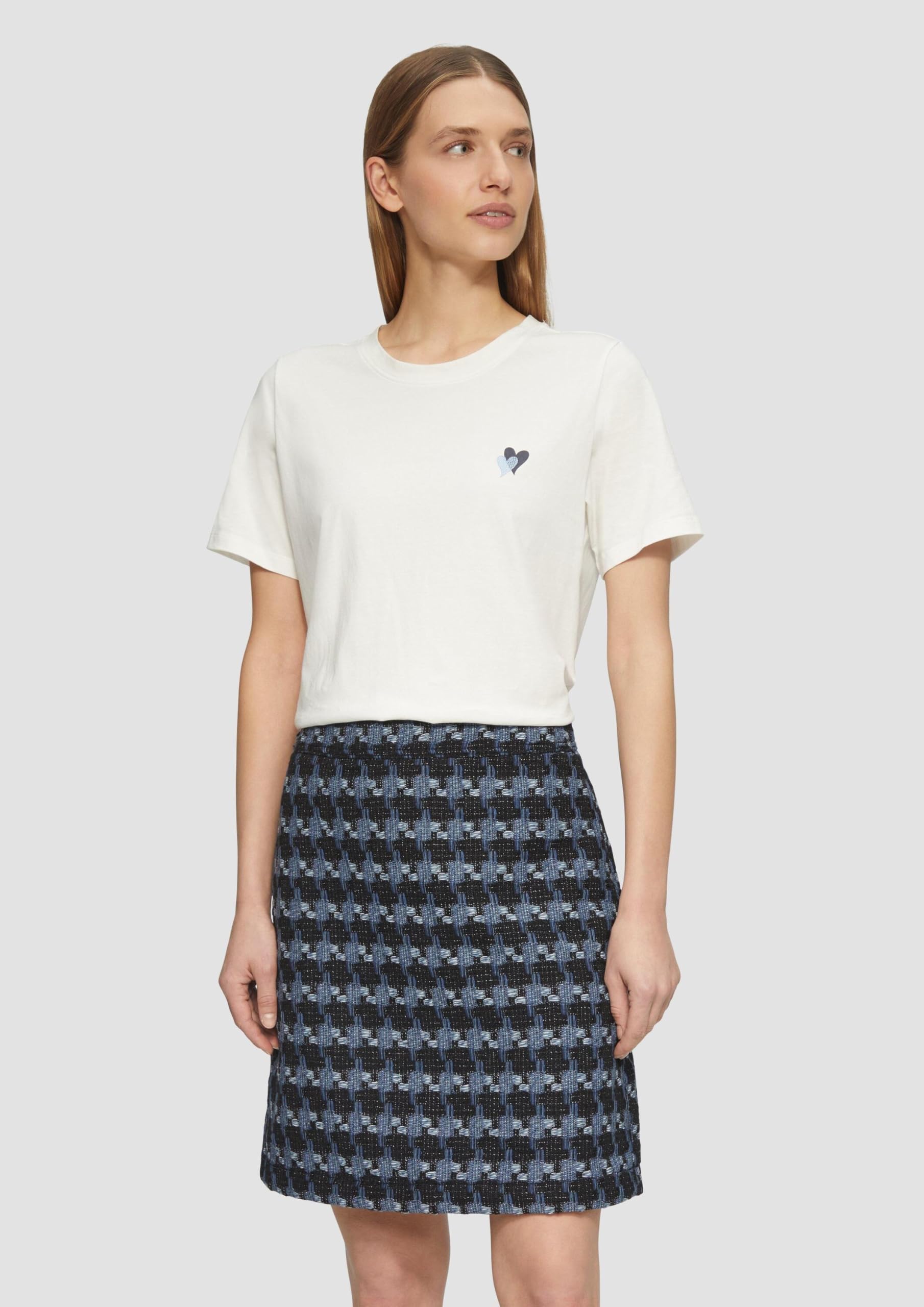 s.Oliver Damen Rock – Bouclé, Regular Fit, Reißverschluss