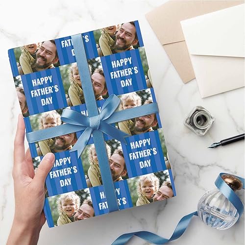 Miniatura 6 de HUGLAZY Rollo de papel de regalo personalizado, papel de regalo para el día del padre, envoltura de regalo personalizada perfecta para mamá,