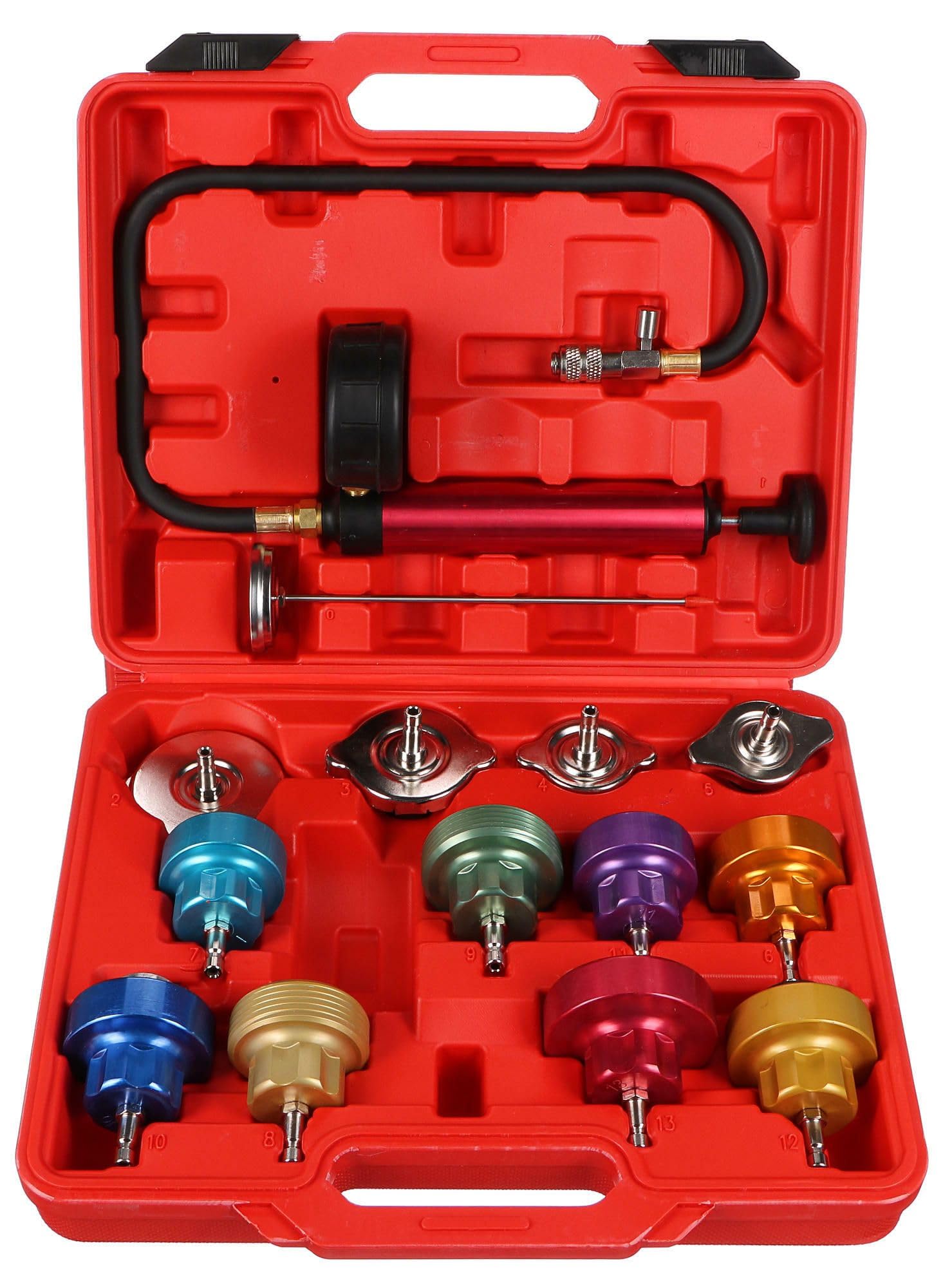 Satz zur Prüfung des Kühlsystems Mechanic Cooling Tester 14, 0-2,5bar, 14 STK.