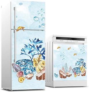 Buzdolabı ve Bulaşık Makinası Beyaz Eşya Sticker Kaplama Denizaltı Yosun