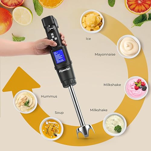 Miniatura 7 de Licuadora de inmersión inalámbrica con 12 modos preprogramados y motor BLDC, licuadora portátil de mano de 300 W resistente con palo de 7.9