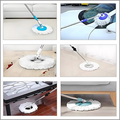 Miniatura 5 de Paquete de 6 cabezales de repuesto de trapeador giratorio, (6.3 pulgadas, redondos) de microfibra compatibles con Hurricane, Mopnado, Casabella,