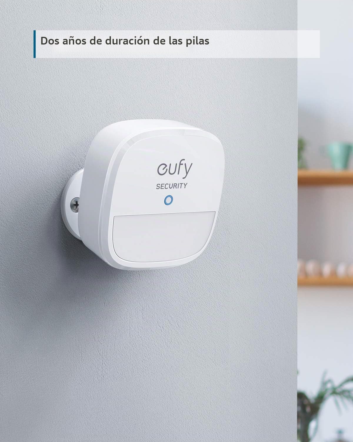 Sensor de Movimiento, eufy Security Home Alarm System Motion Detector, 100° Campo de visión, 9m de Alcance, 2 años de duración de la batería, sensibilidad Ajustable (Requiere HomeBase)