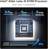 Beelink Mini S12 Pro, Mini PC avec processeur Intel Alder Lake-N100 (jusqu'à 3,4 GHz), 16 Go RAM 512 Go SSD Mini Computer, 4K Dual Display/HDMI/WiFi6/BT 5.2/LAN 2.5G - 2